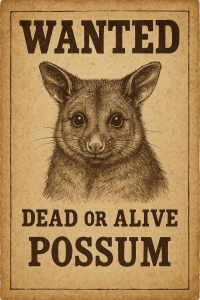 20250604_1320_NZ Possum Wanted Poster_simple_compose_01jww8adqcffe9gj9agx7sc1fk